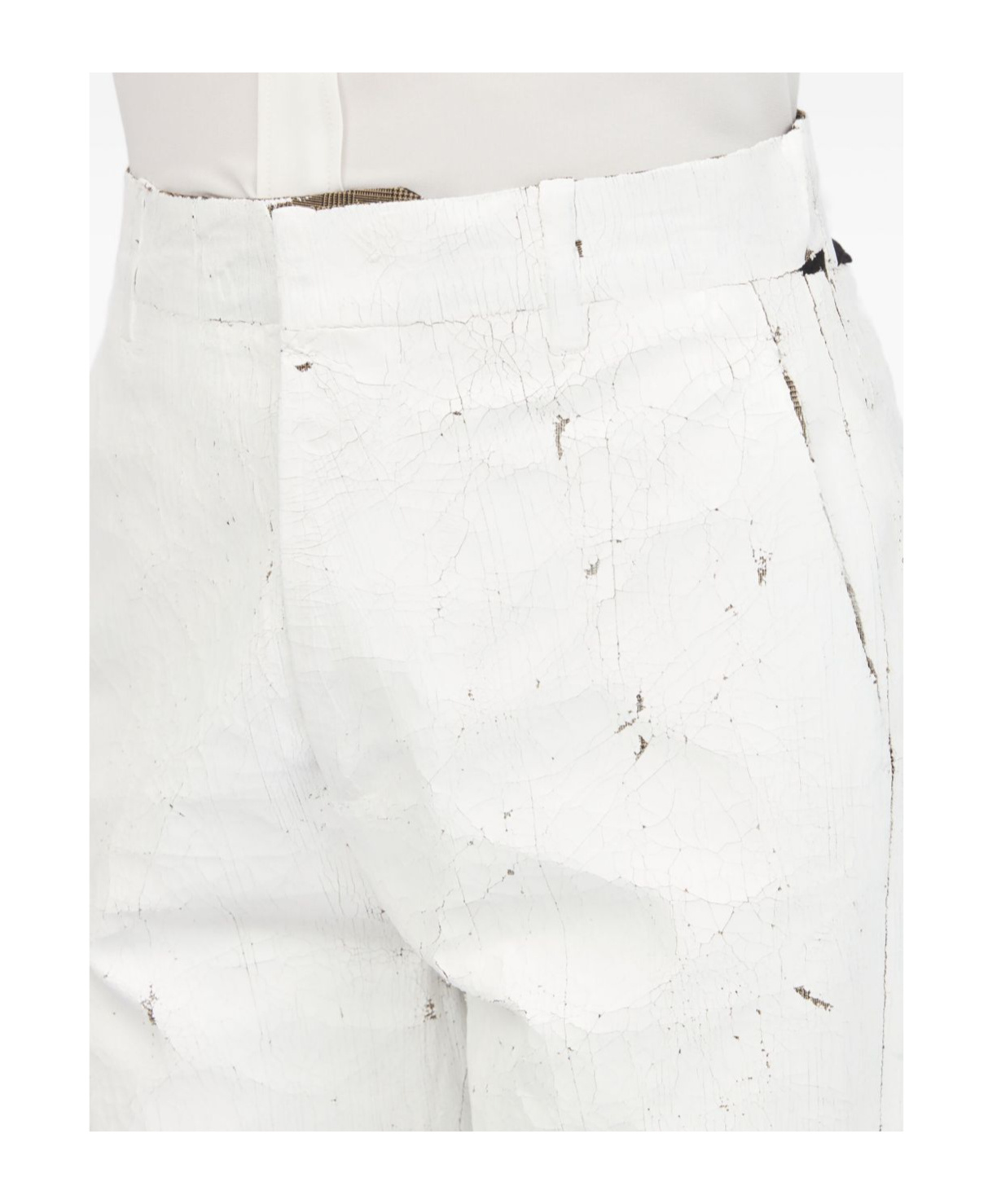 Mm6 Maison Margiela Belt Loop Track Pants In White