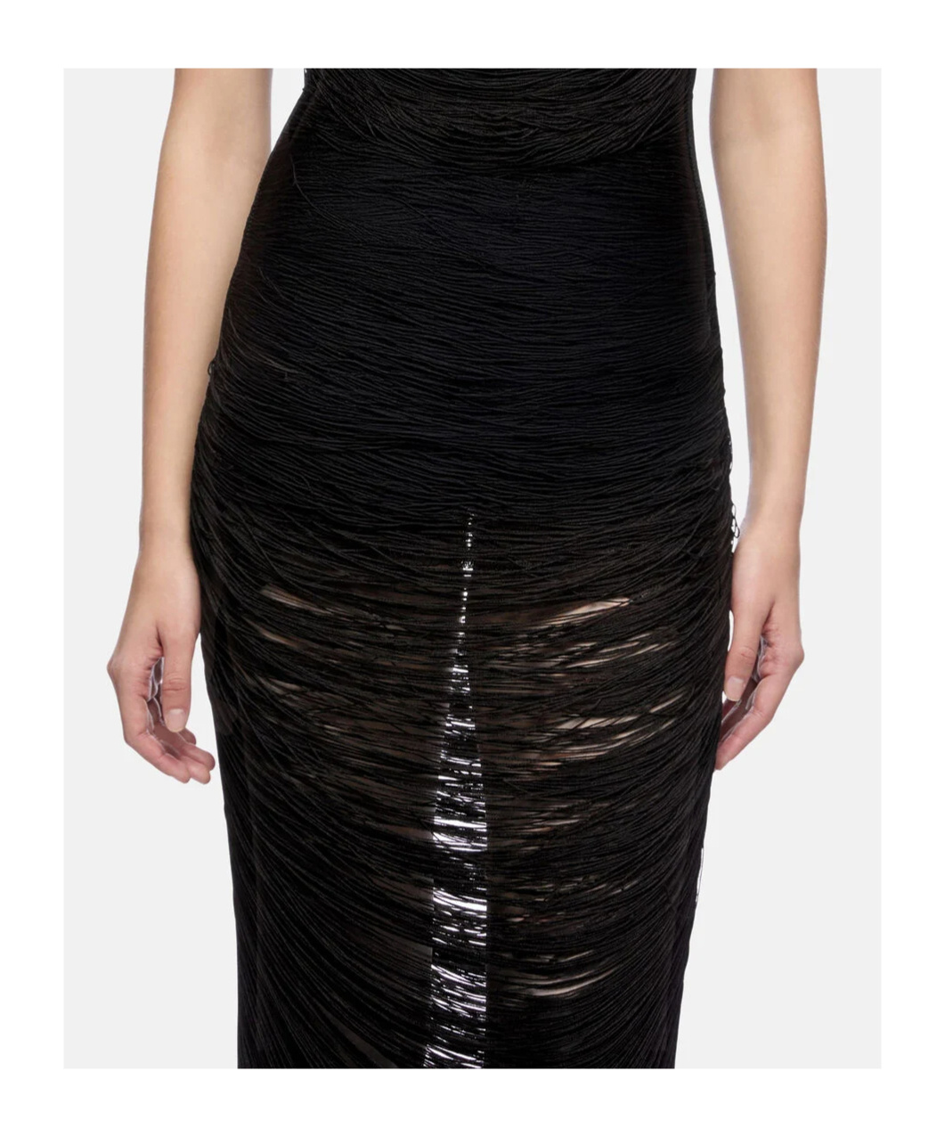 Shop Attico Black Midi Dress