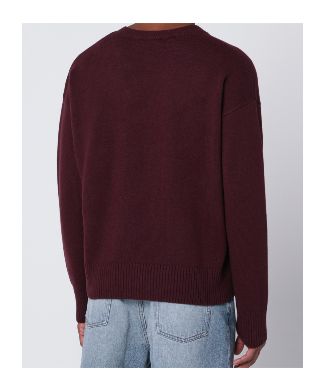 Ami Alexandre Mattiussi Ami Paris Cherry-coloured Wool And Cashmere Sweater Ami De Coeur Men In Purple