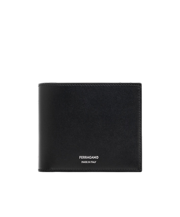 Ferragamo B-fold Leather Wallet In Black
