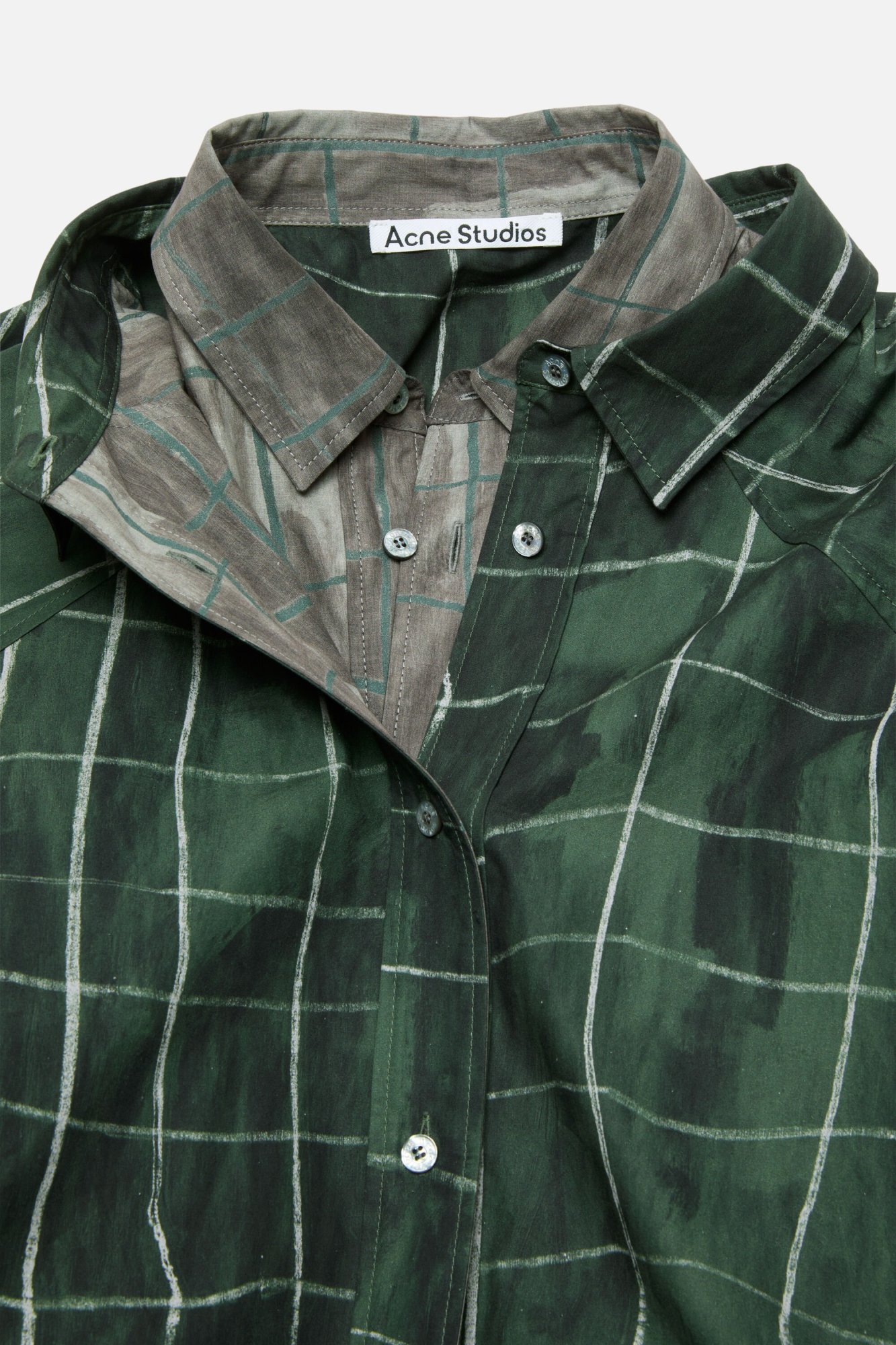 Acne Studios Checked Shirt In Green