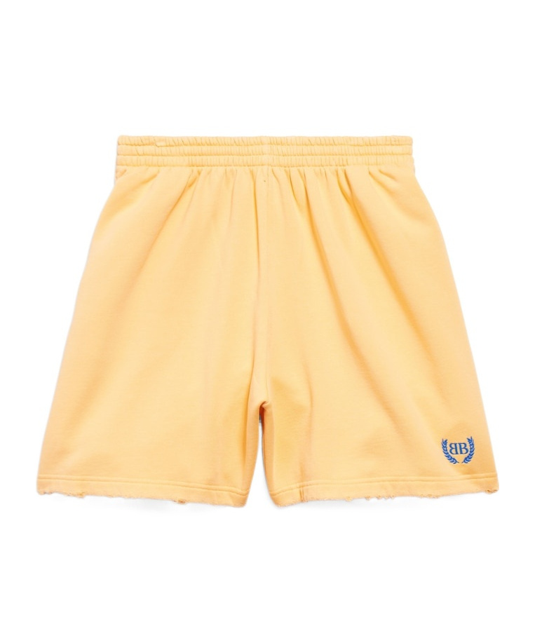 Balenciaga Laurel Classic Sweat Shorts In Yellow In Yellow