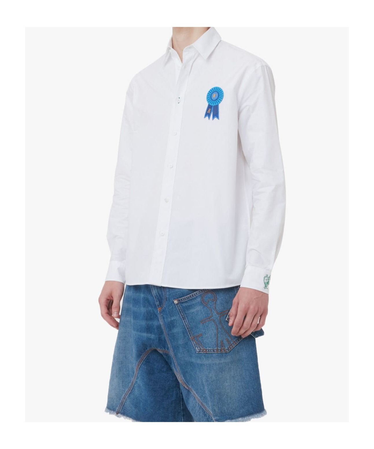 Jw Anderson Appliqué-detail Cotton Shirt In White