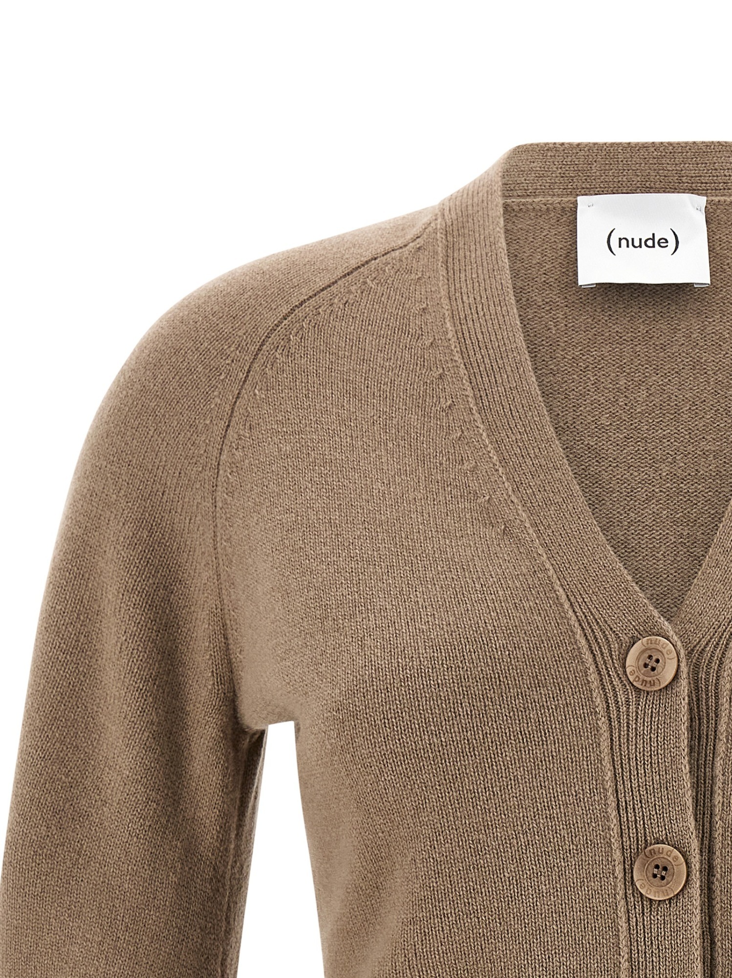 Nude Curved Sleeves Cardigan In Sand