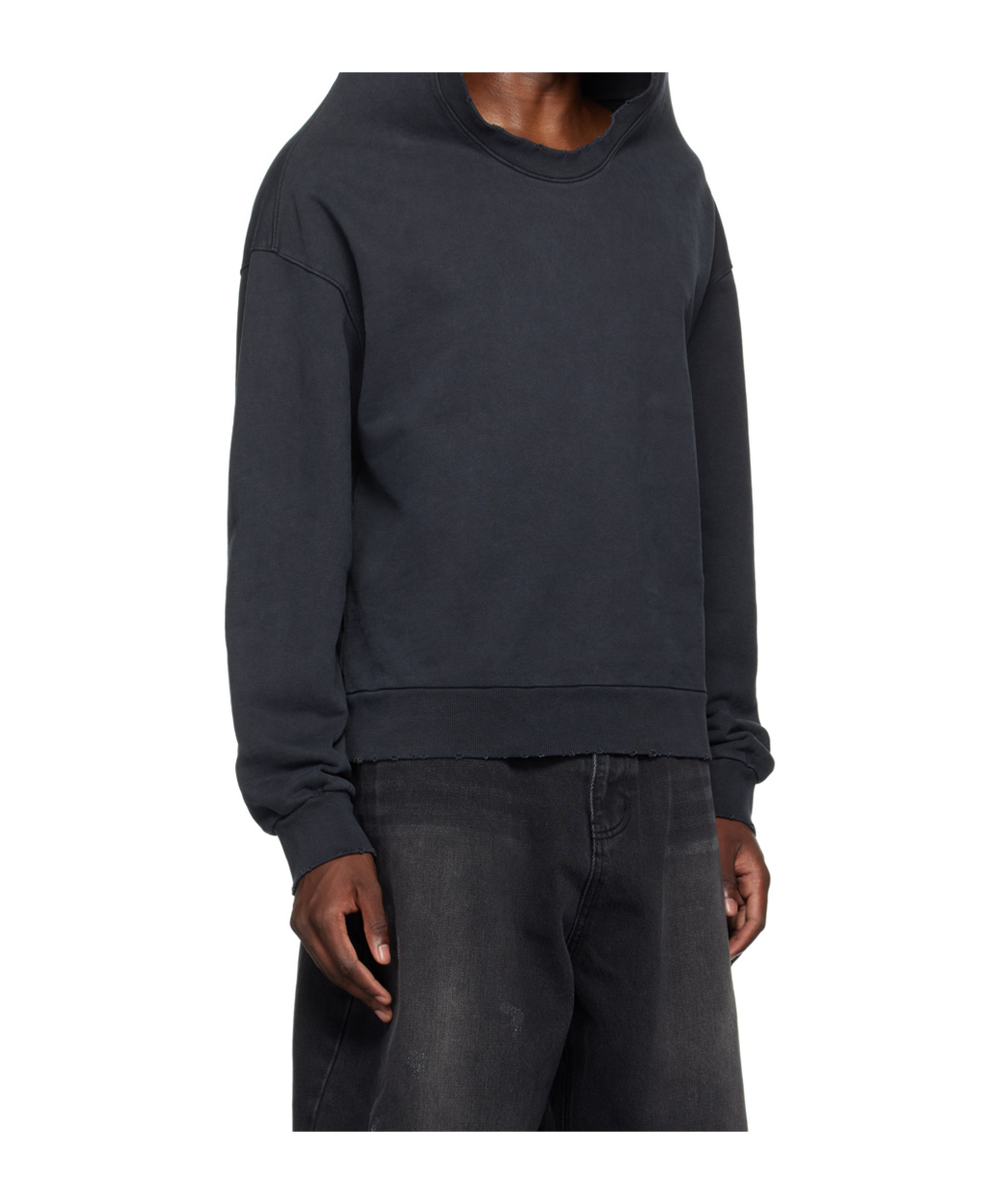 We11 Done Logo Hooded Sweater In Black