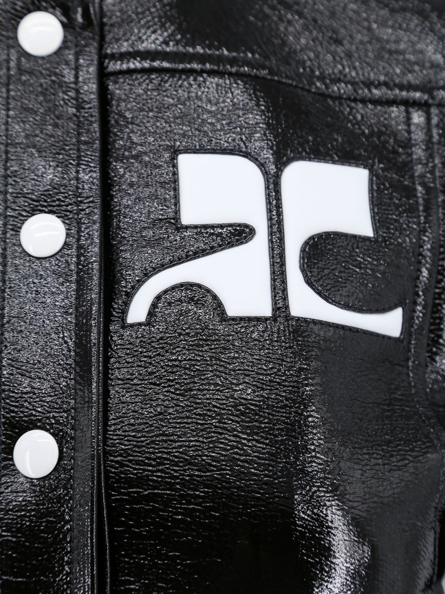 Shop Courrèges Iconique Vinyl Jacket In Black