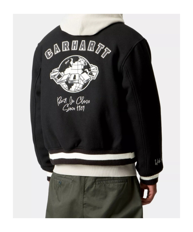 Carhartt World Class Varsity Jacket In Black