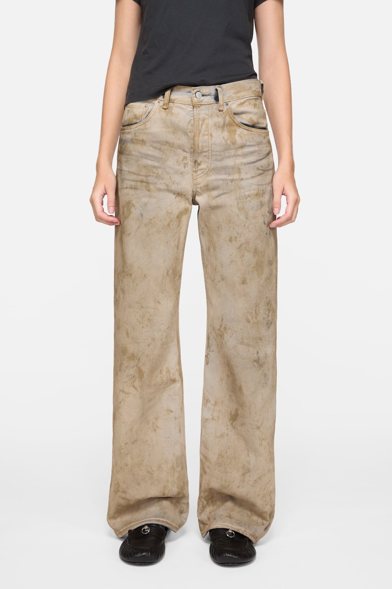 Acne Studios Belt Loop Jeans In Neutral