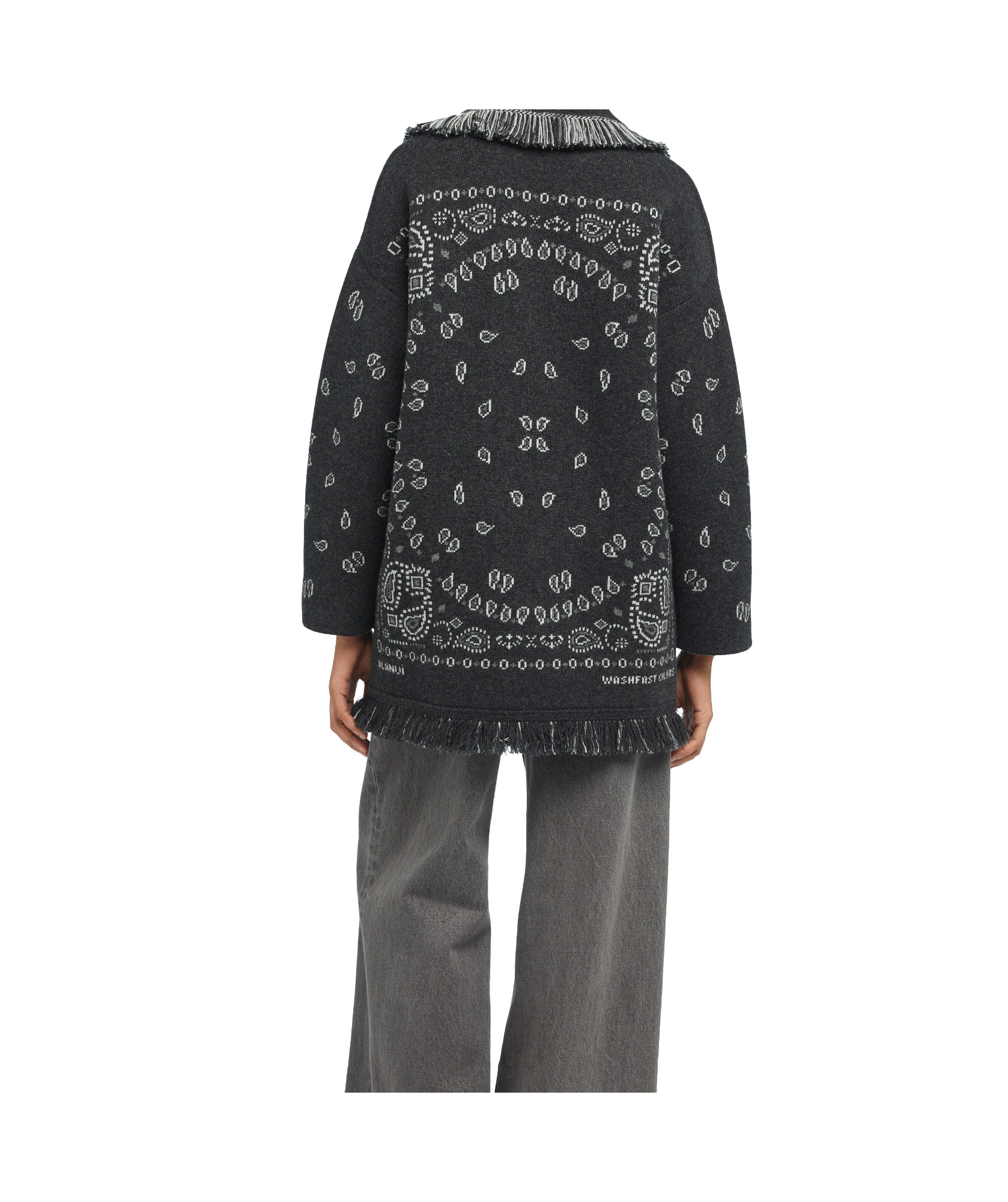 Alanui Bandana Jacquard Cardigan In Black