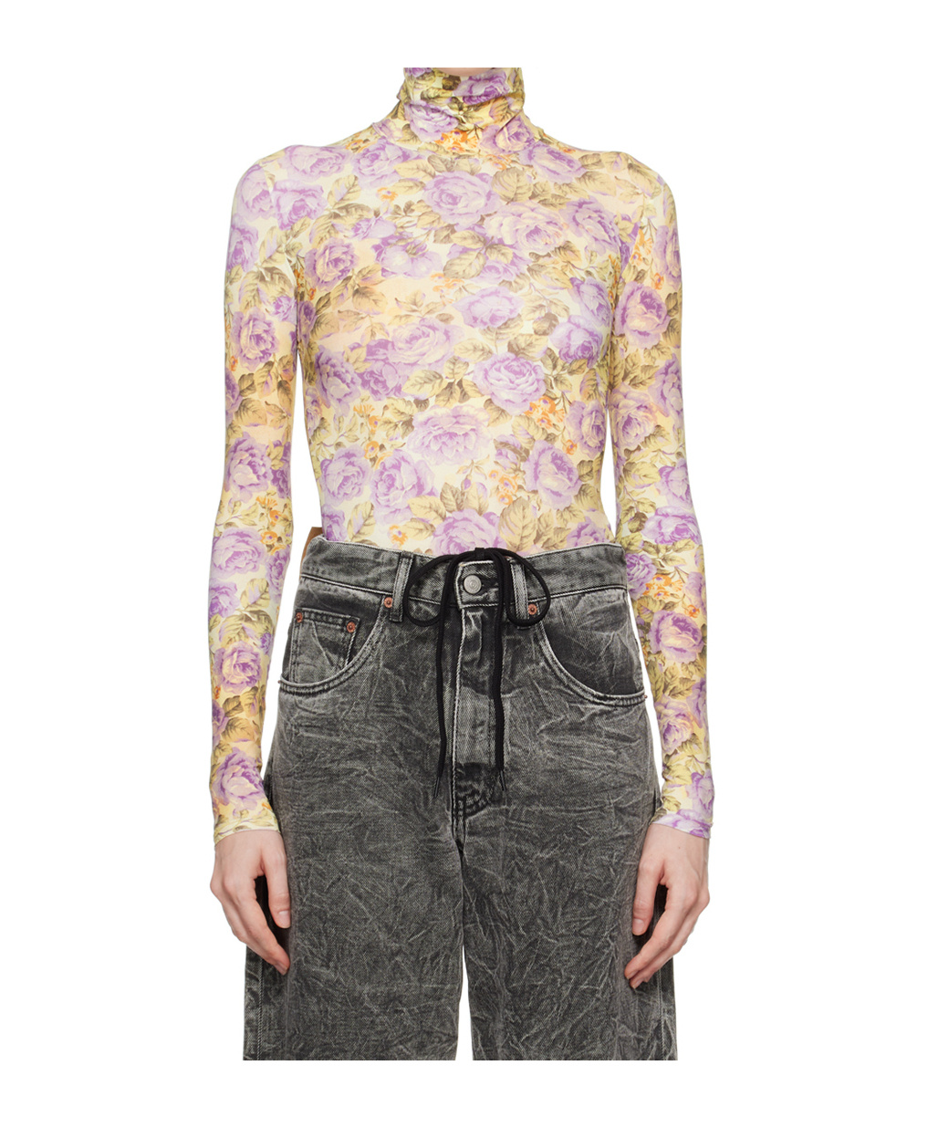Mm6 Maison Margiela Long-sleeved Jumpsuit In Multicolor