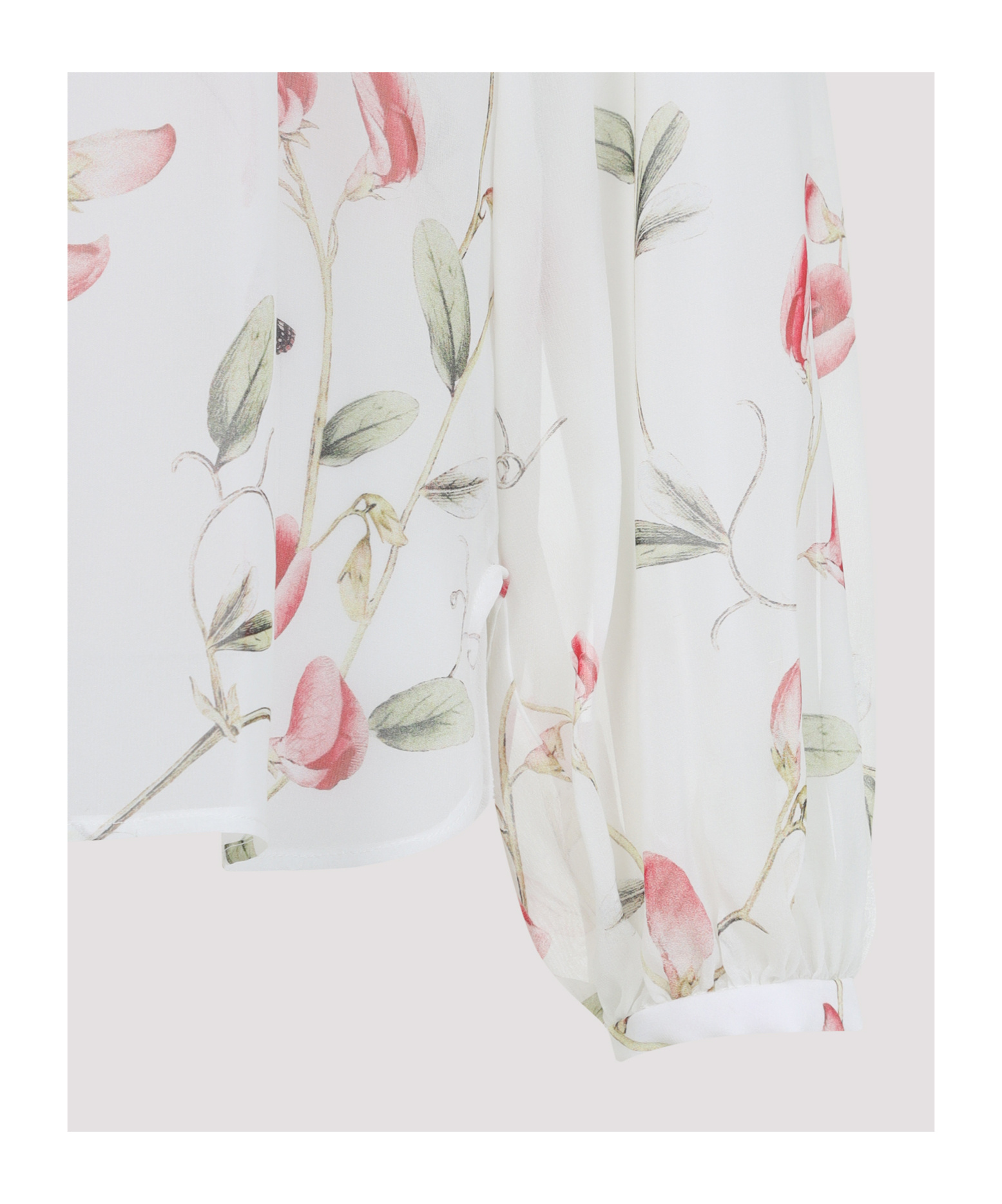 Shop Giambattista Valli Long Sleeve Blouse In Ivory Multi