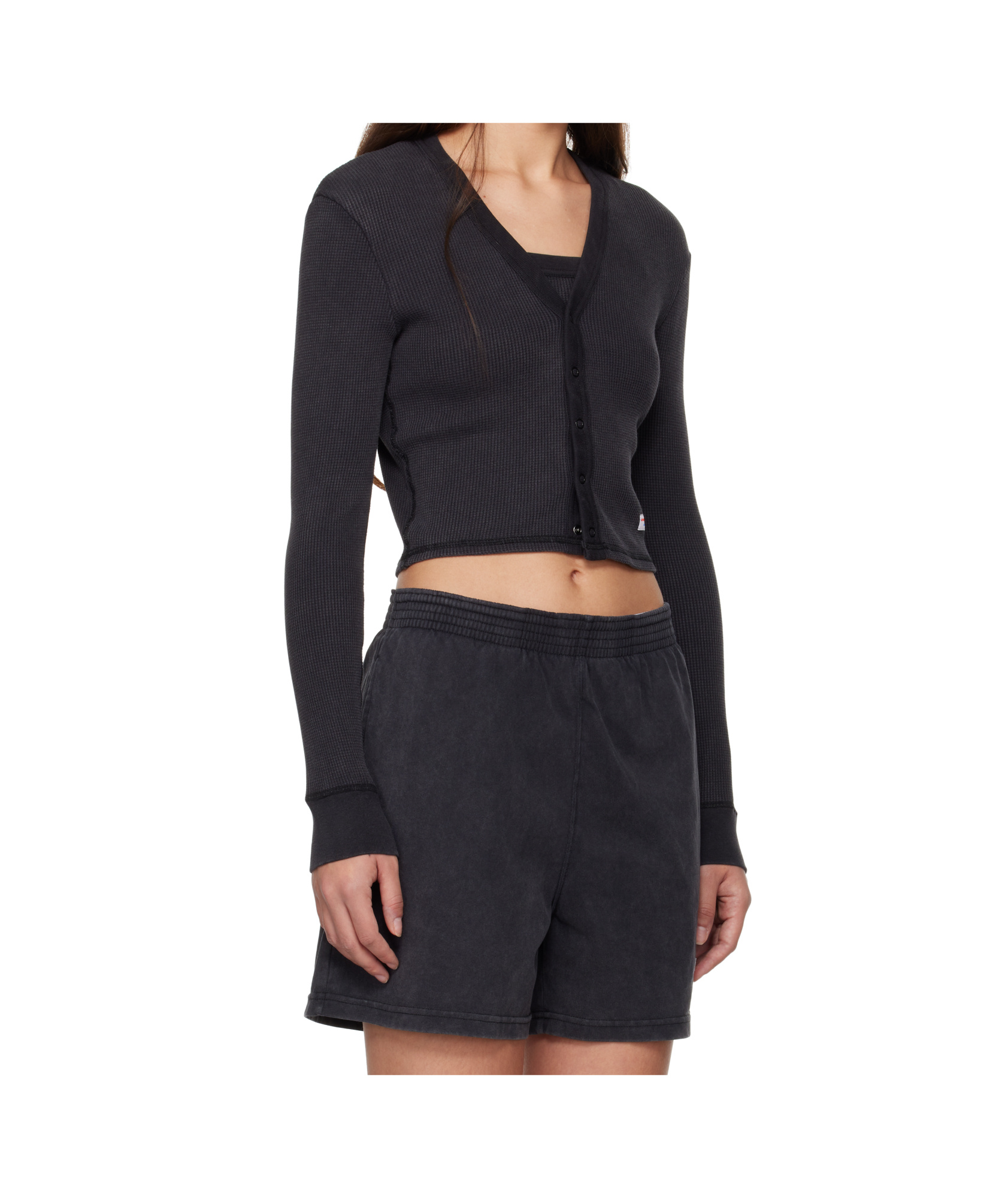 Alexander Wang Long-sleeved Knitted Cardigan In Black