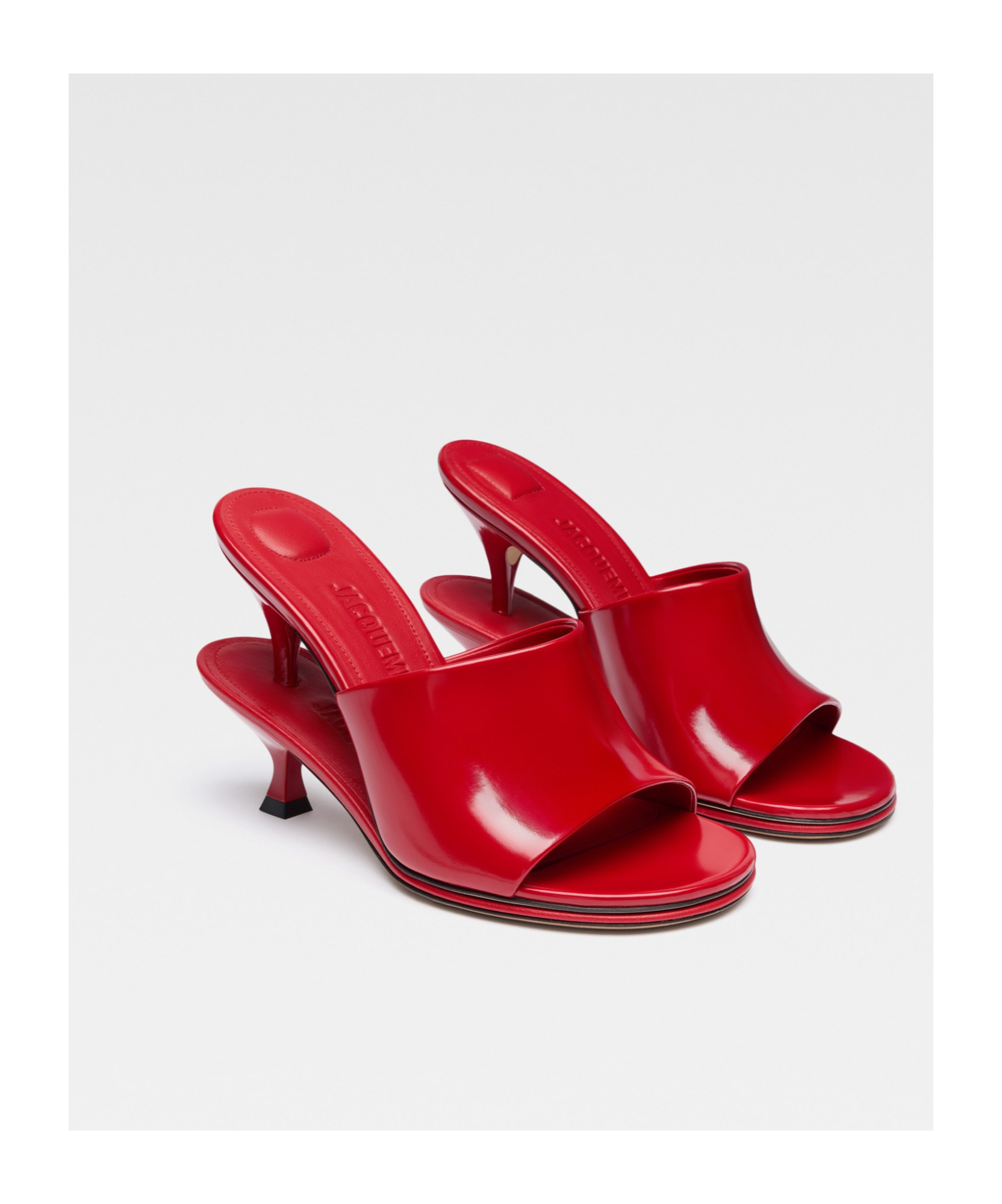 Jacquemus Les Doubles High Heel Sandals In Red