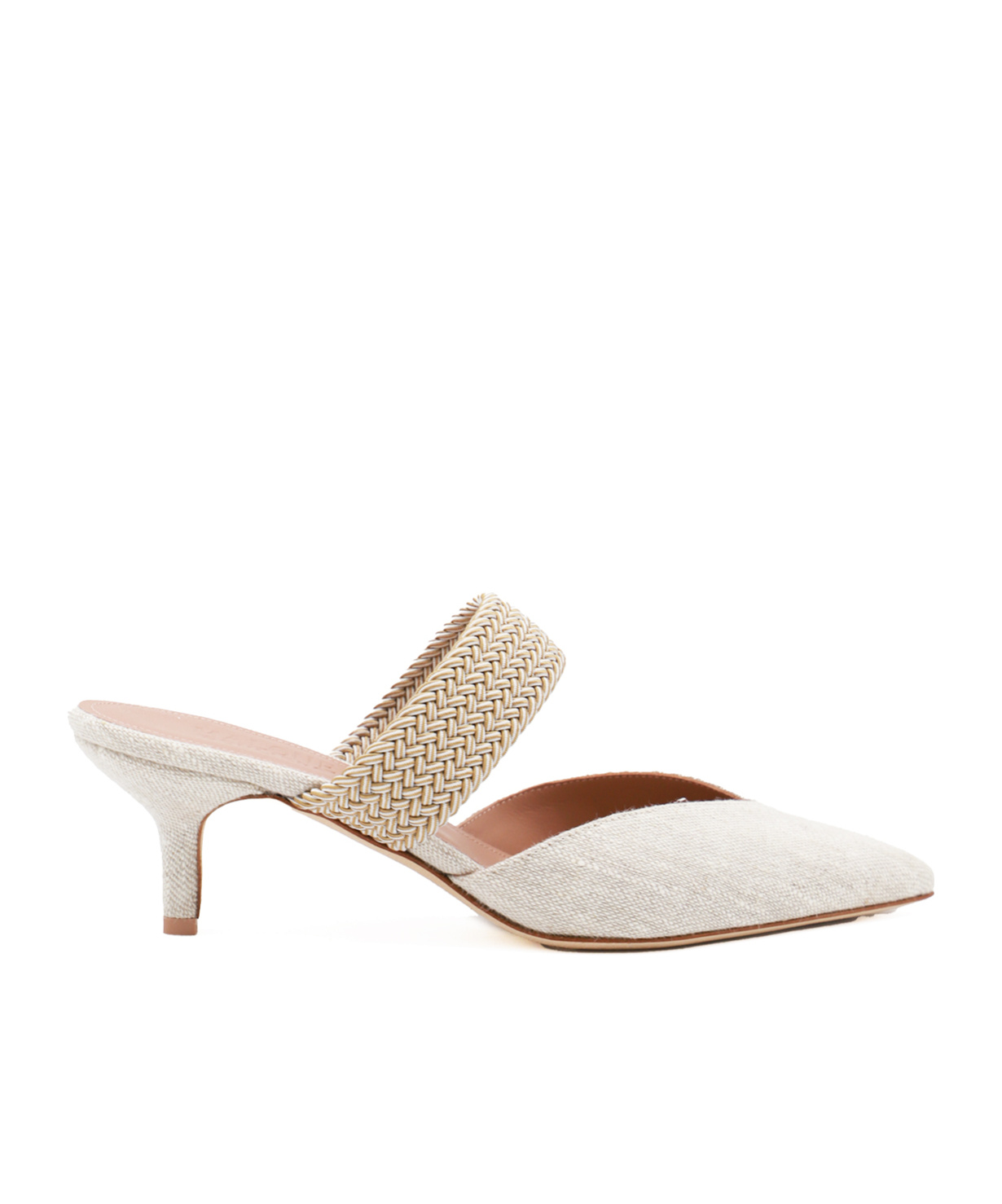 Malone Souliers Maisie Linen Strap Mules In White