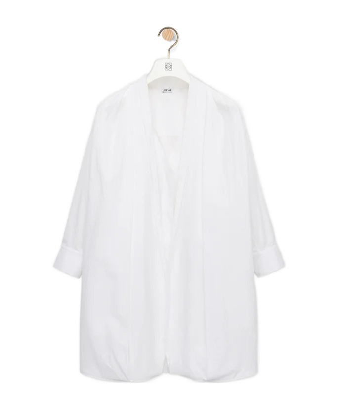 Loewe Draped Dress In Cotton In White
