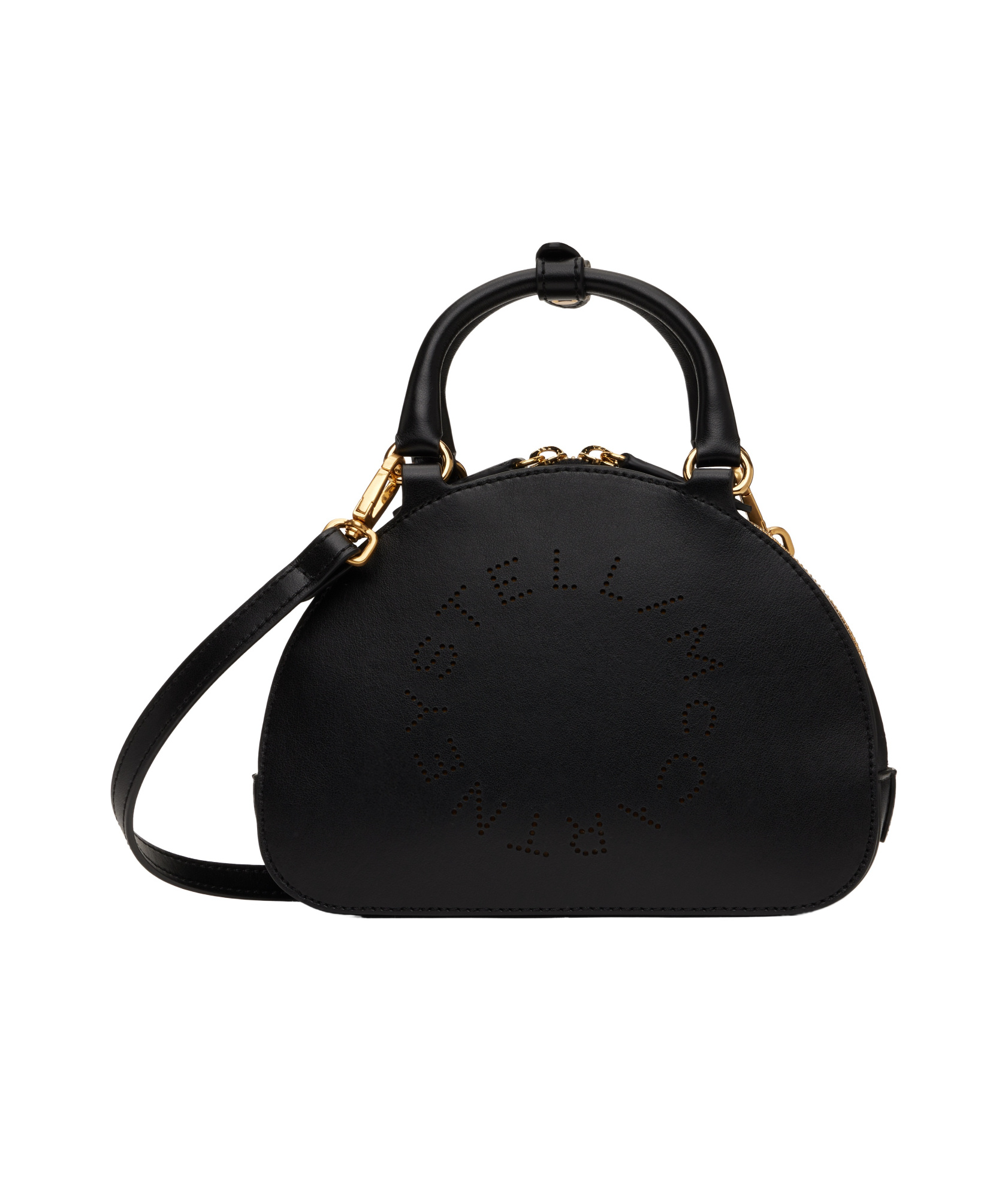 Stella Mccartney Zippered Shoulder Bag In Black