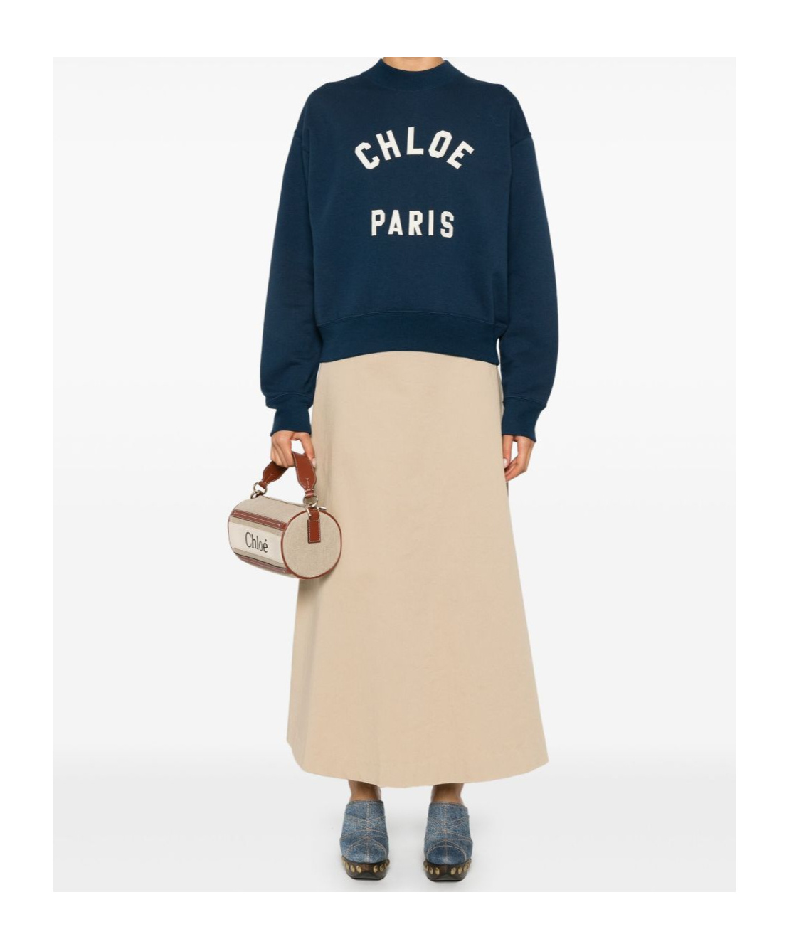 Shop Chloé Logo Sweater In Blue