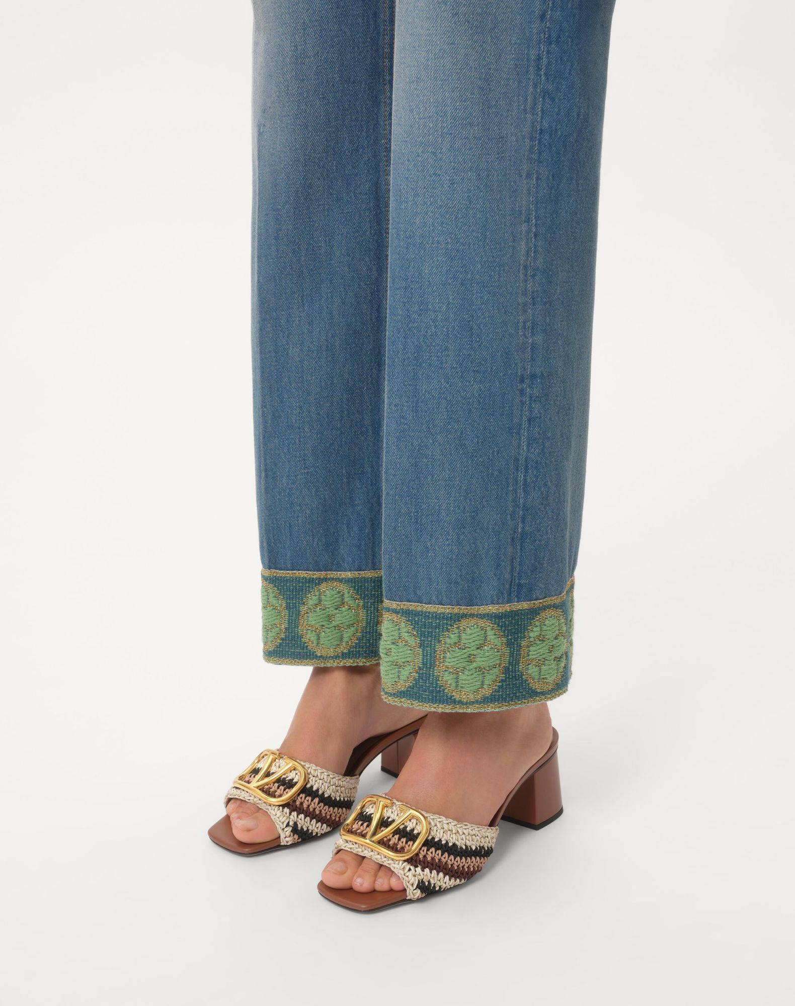 Valentino V Logo Sandal In Brown