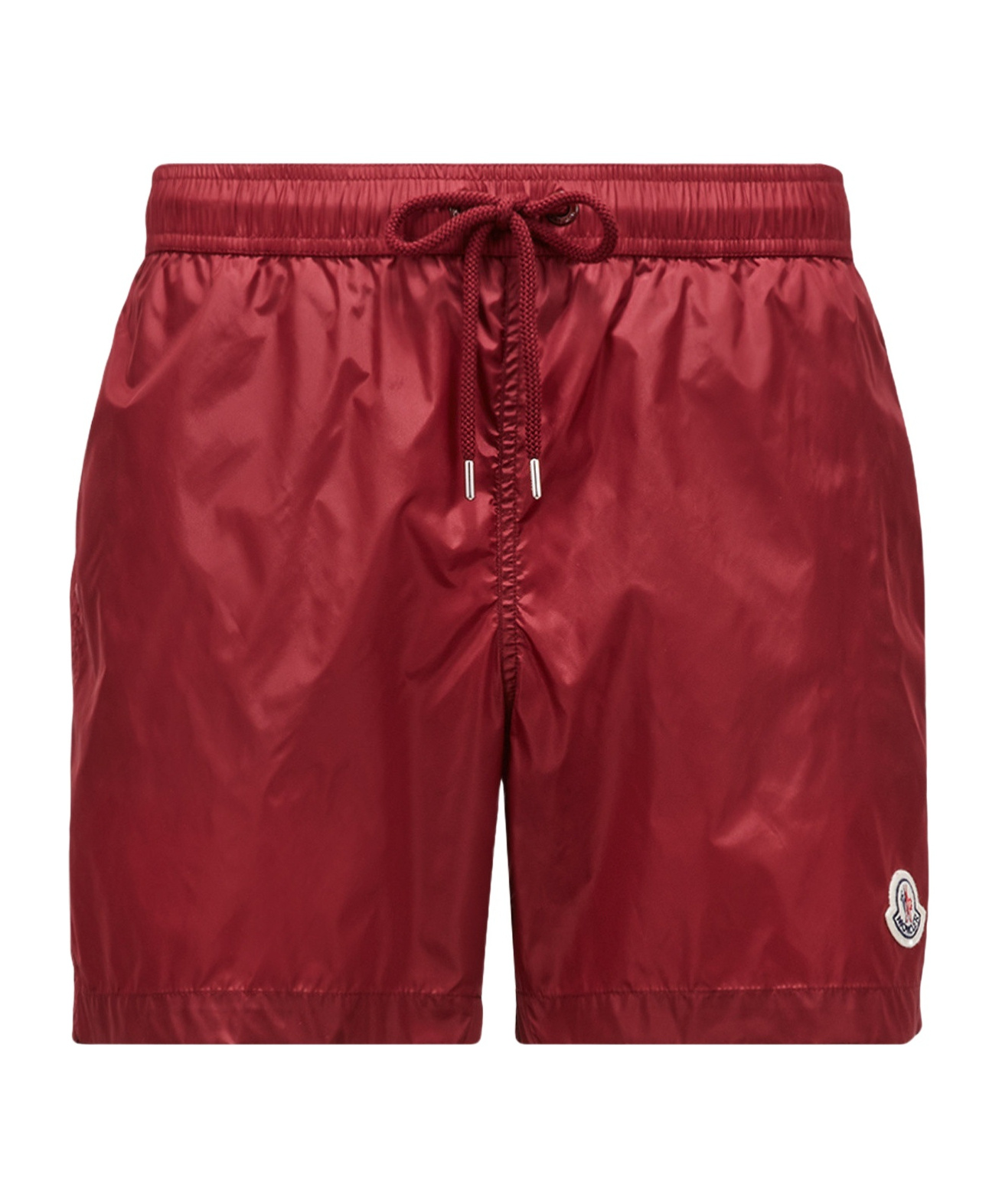 Moncler Logo Patch Nylon Swim Shorts In Red