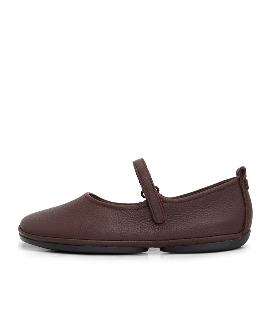 Camper Right Leather Ballerina Shoes In Black