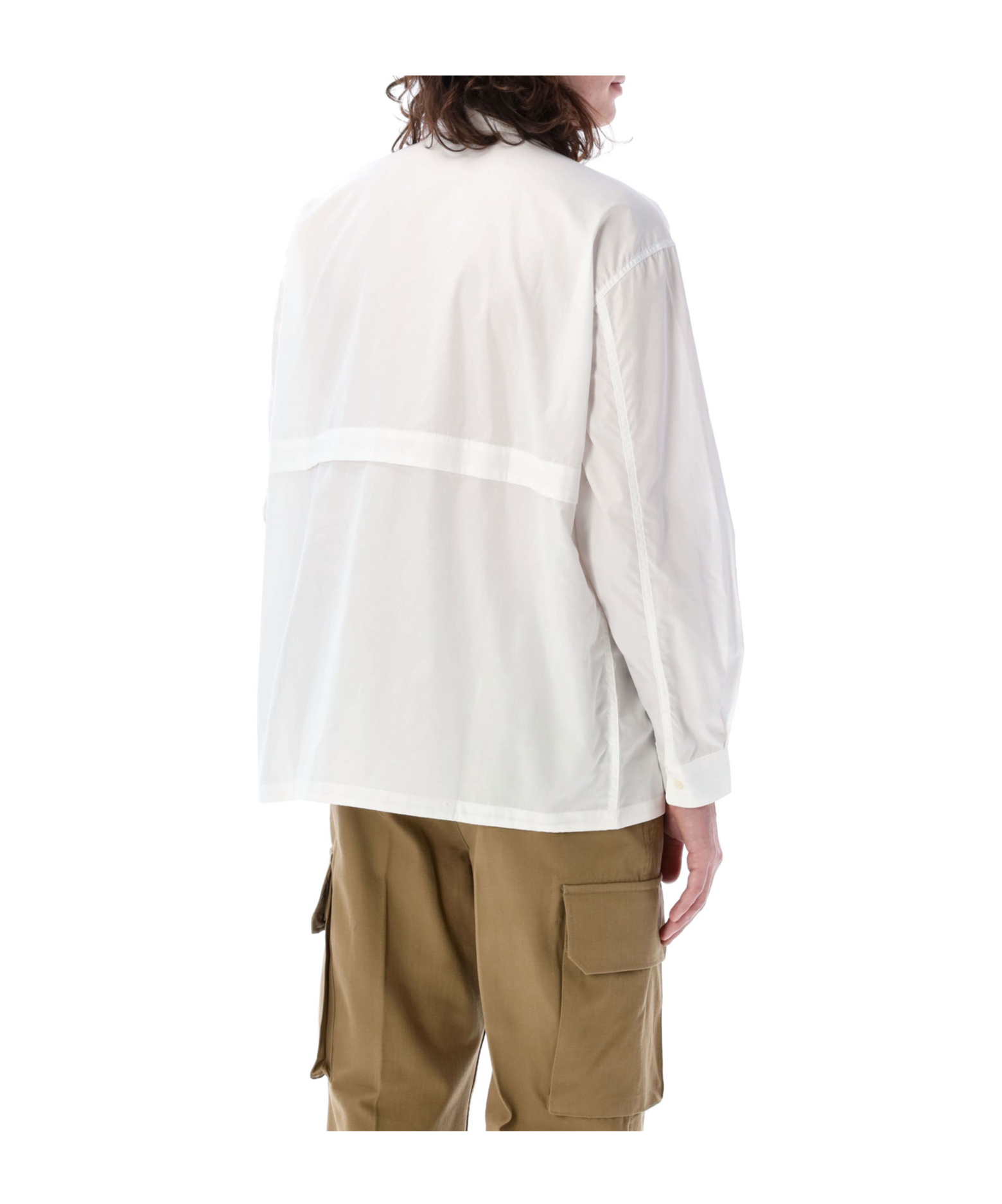 Comme Des Garçons Lapel Long-sleeved Shirt In White
