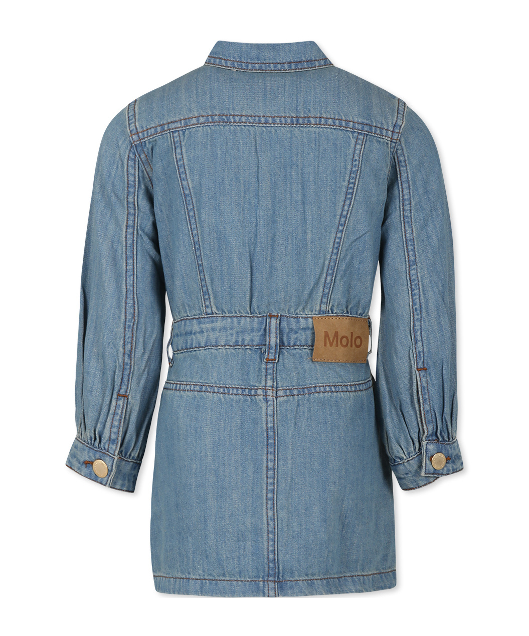 Molo Long-sleeved Denim Dress In Blue