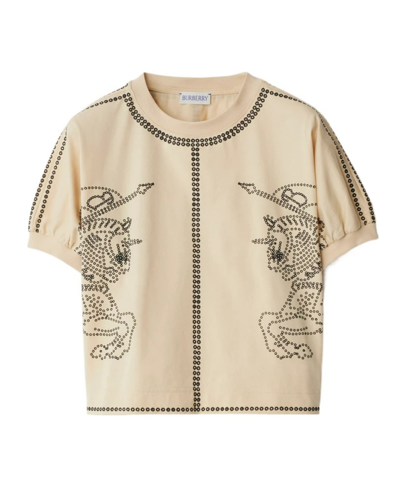 Burberry Ekd Cotton T-shirt In Nude
