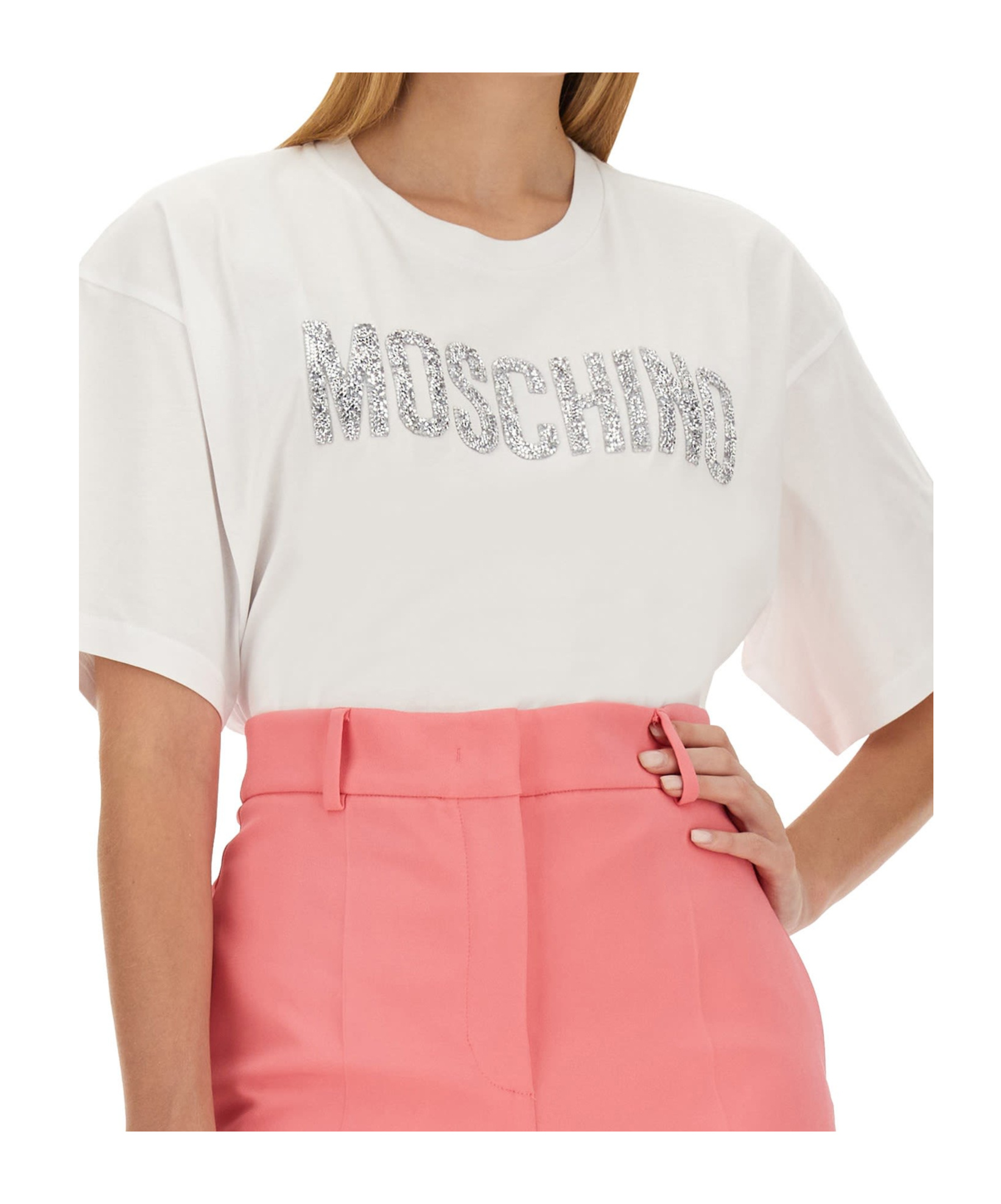 Moschino T-shirt With Logo In Pink