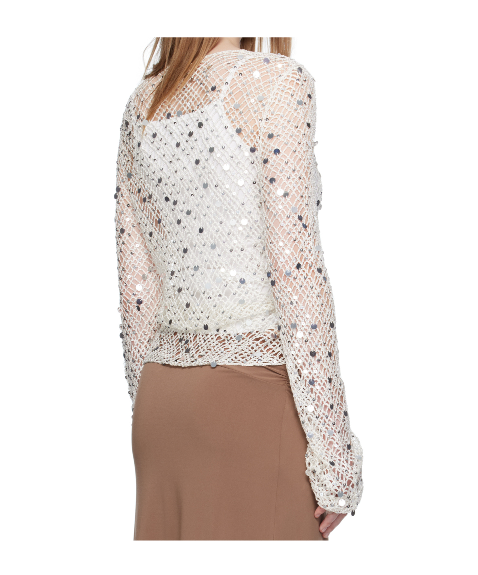 Paris Georgia Vera Sequin-embellished Top In White