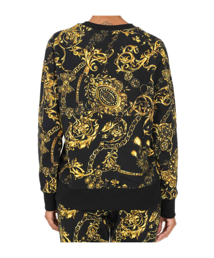 Versace Baroque-pattern Long-sleeve Sweatshirt In Black