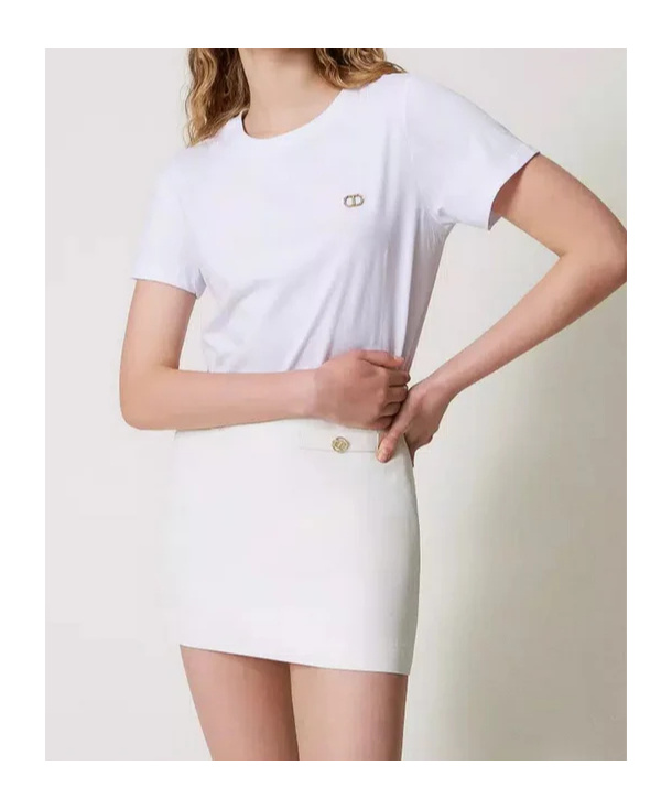Shop Twinset Linen-blend Skirt