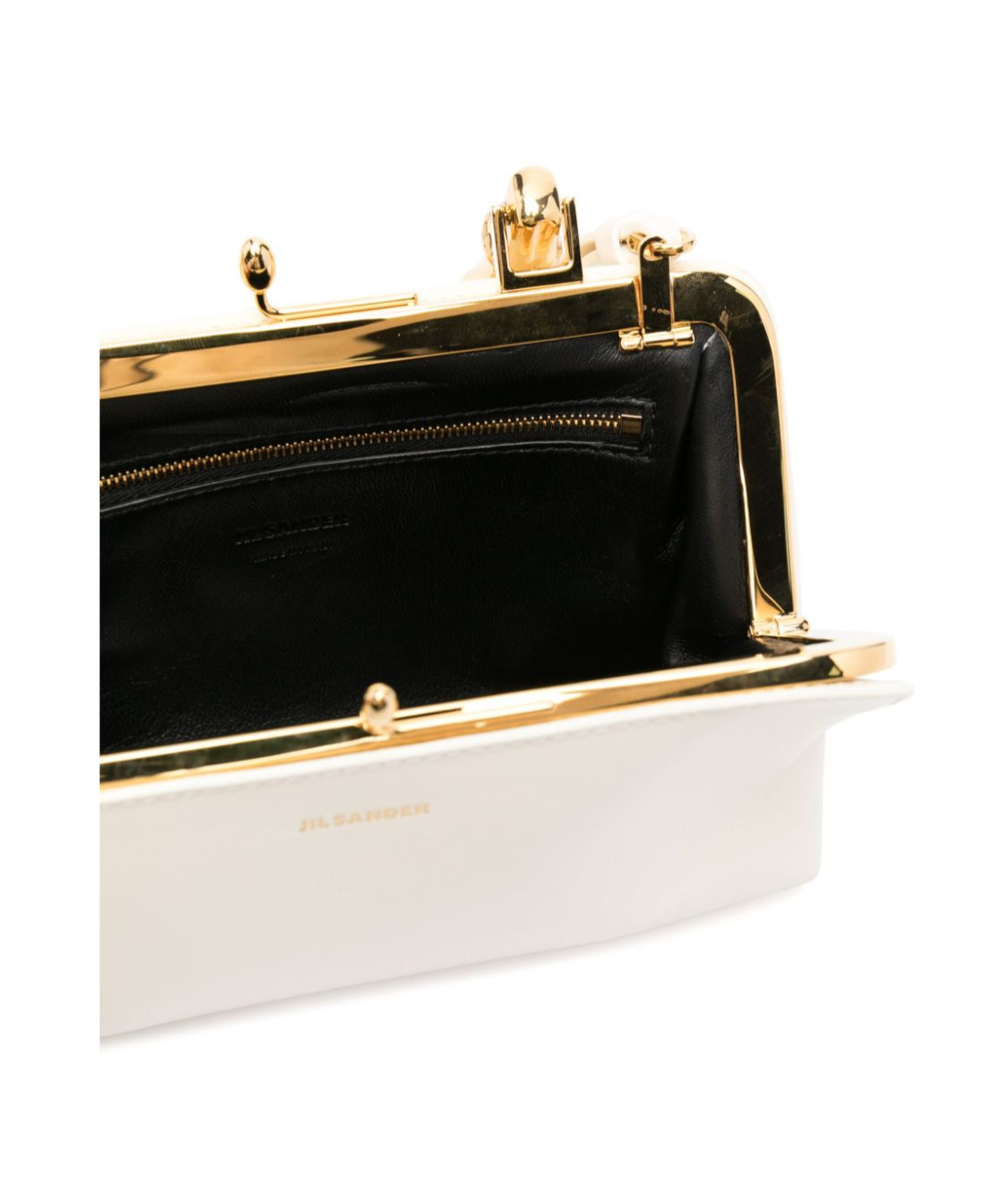 Jil Sander Sm Goji Leather Top Handle Bag In White