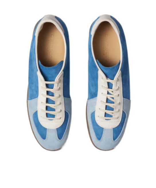 Scarosso Colour-blocked Suede Sneakers In Blue