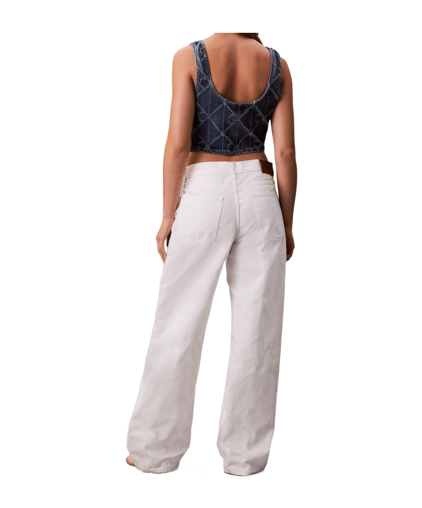 Calvin Klein Women's Baggy Jeans White In White