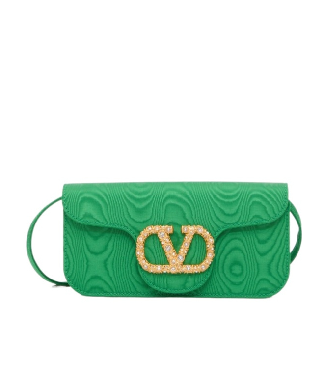 Valentino Logo Shoulder Bag In Green