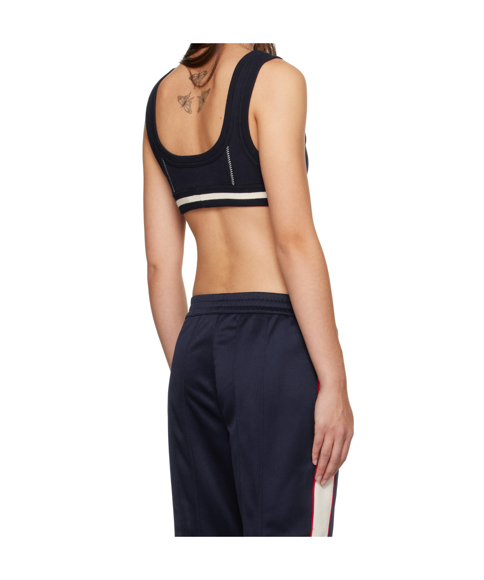 Ambush Contrast Stitch Knitted Top In Black
