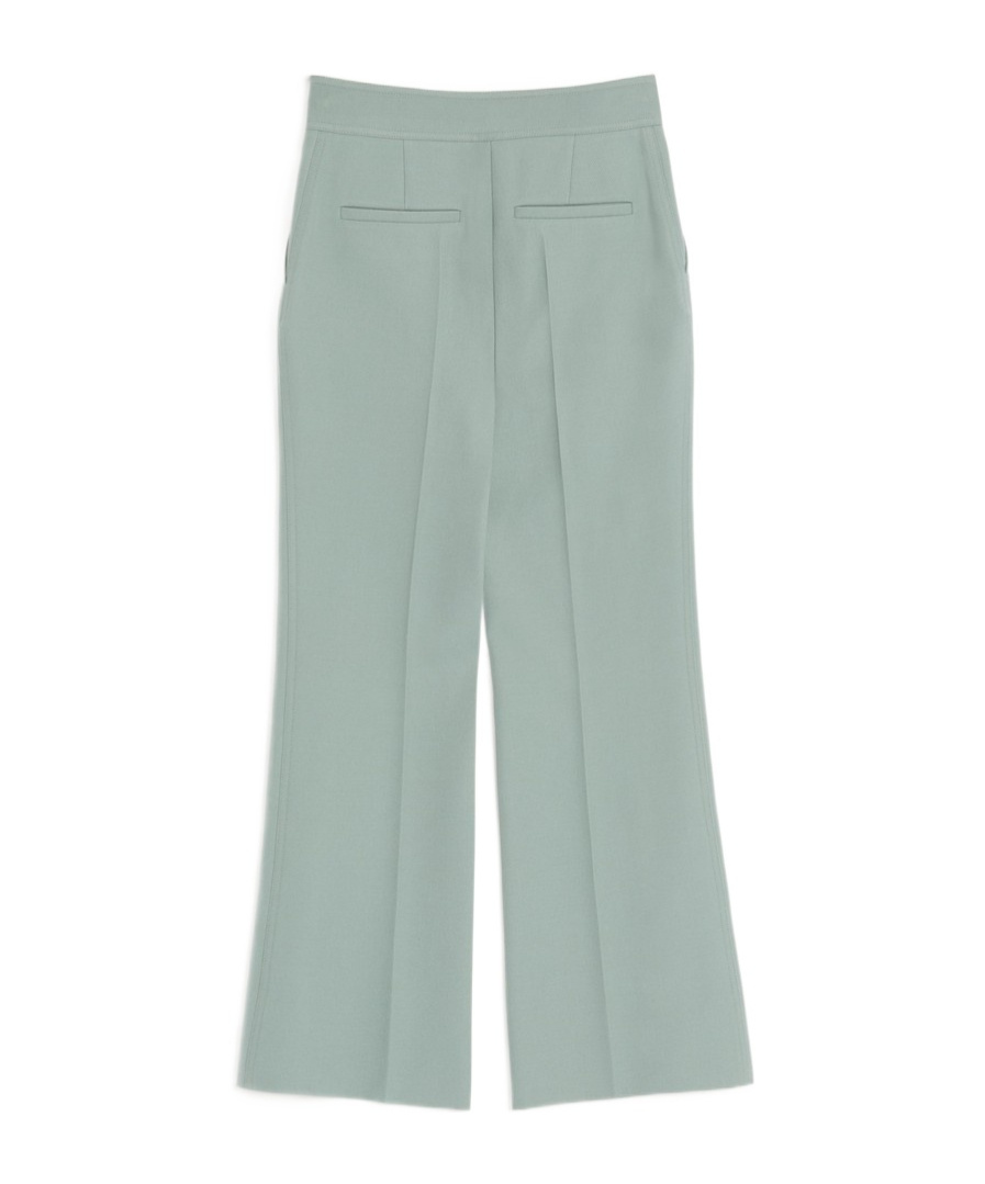 Valentino Light Diagonal Wool Trousers In Green
