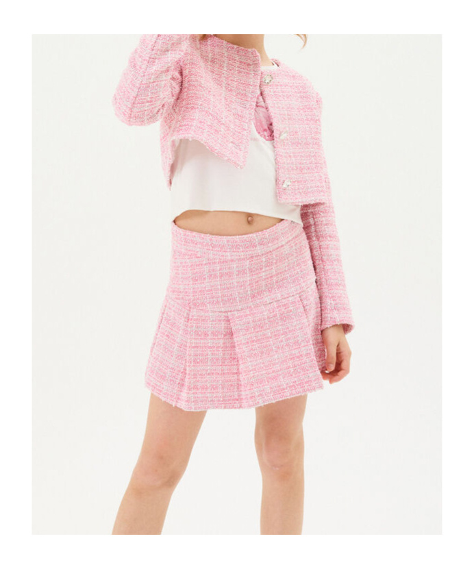 Monnalisa Tweed Jacket In Pink
