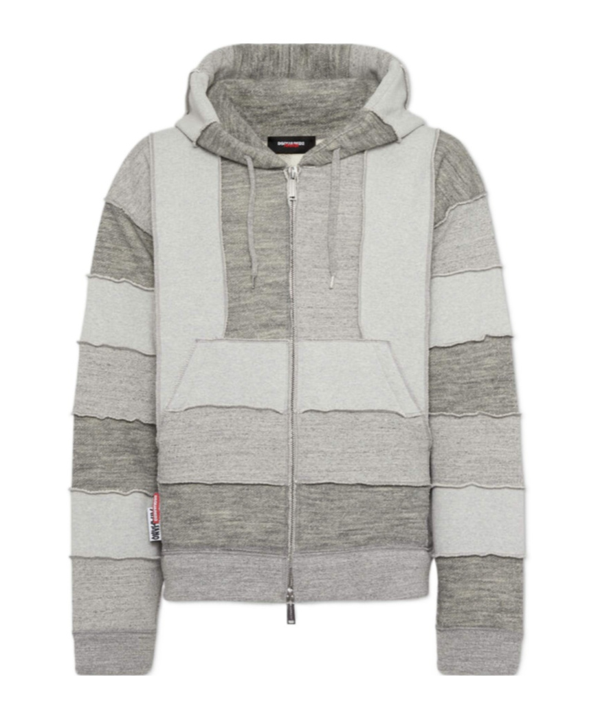 Dsquared2 Magliano X D2 Mix Grey Venue Fit Zipped Hoodie In Gray