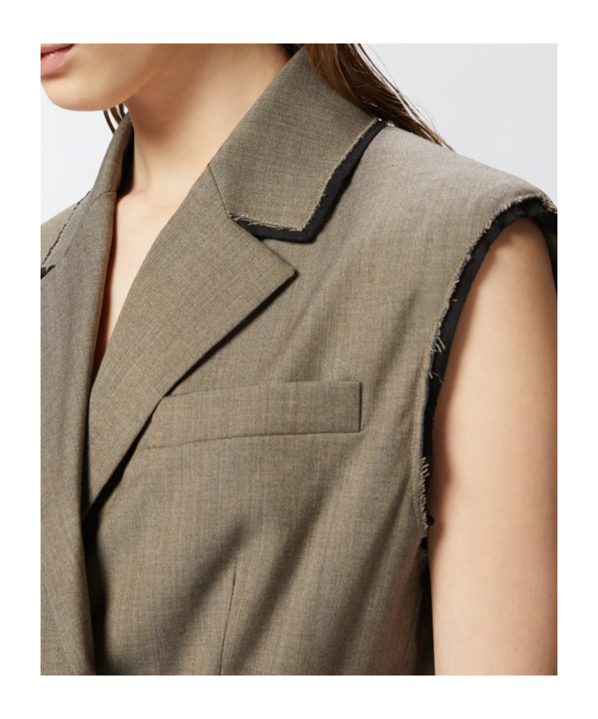 Pinko Cropped Waistcoat In Gray
