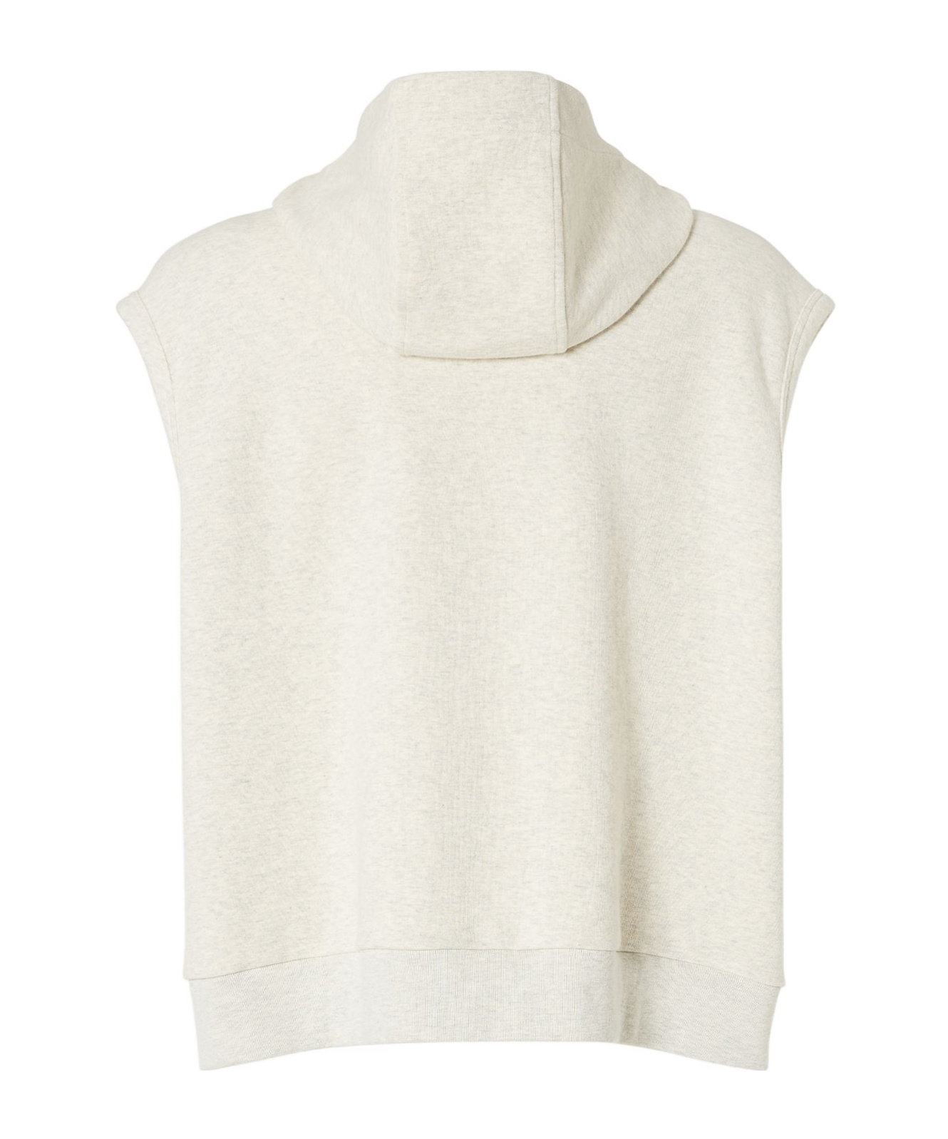 Fendi Oversized Sleeveless Zipped Drawstring Hoodie In Neutral