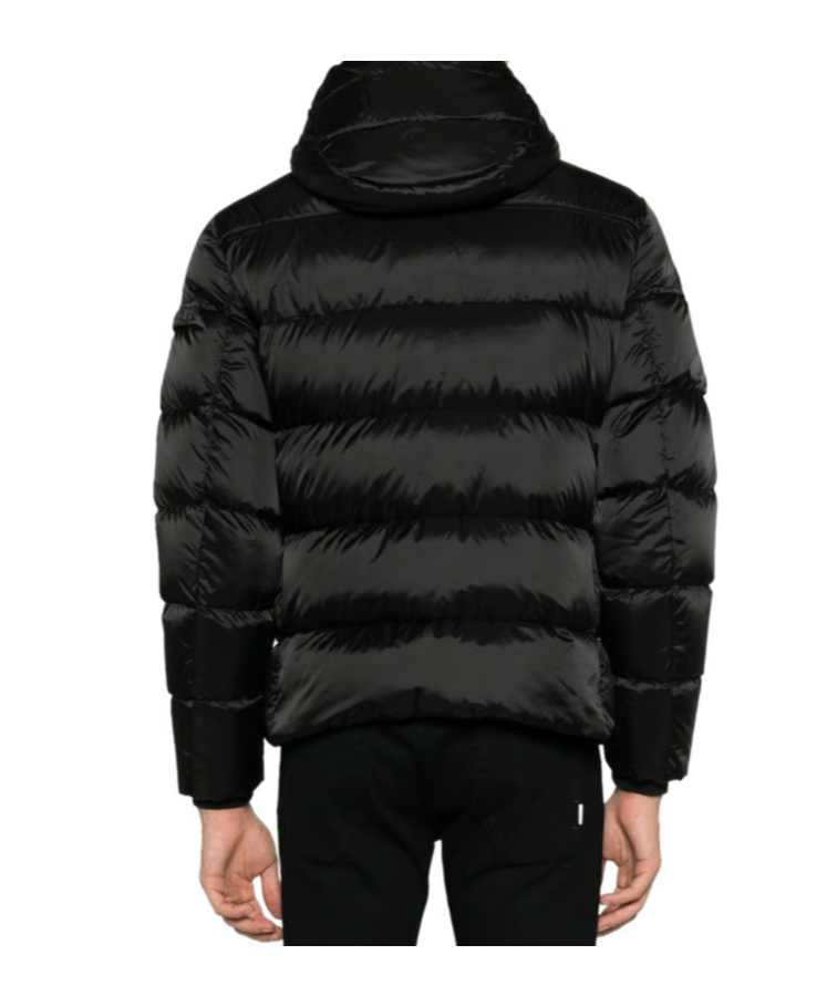 Moorer Hooded Quilted Down Jackets With Side Pockets In Black