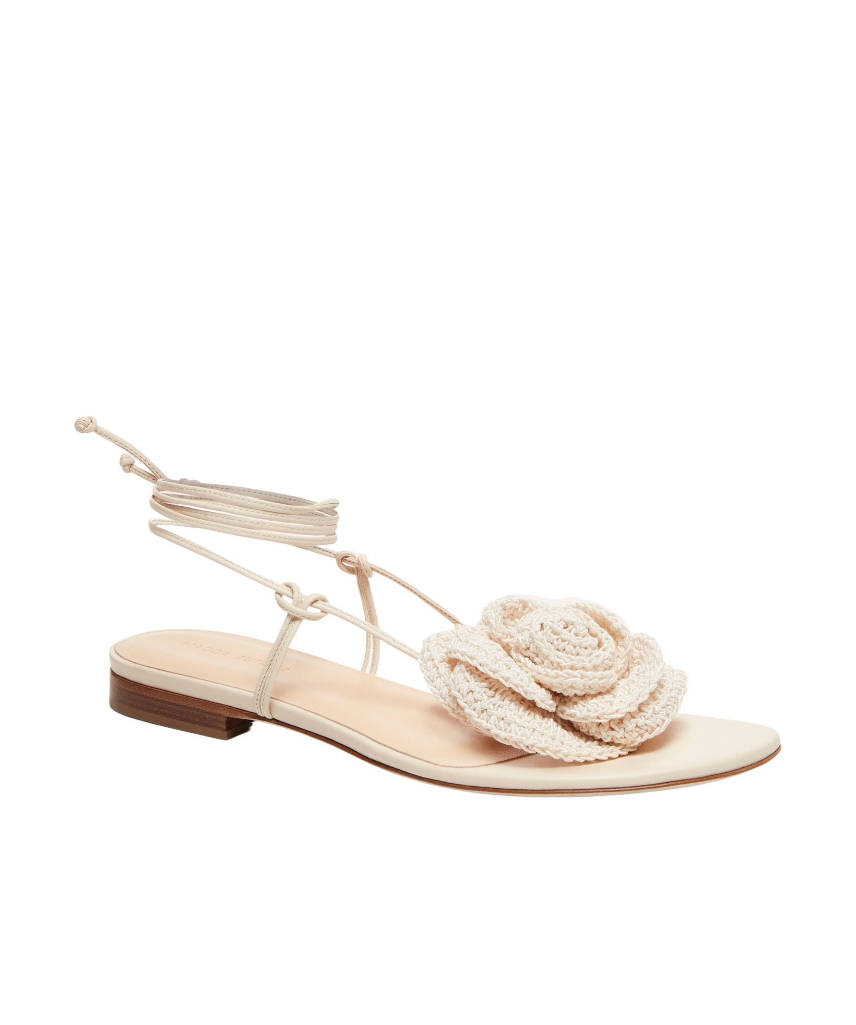 Magda Butrym Flat Sandal Crochet Flowers In Nude