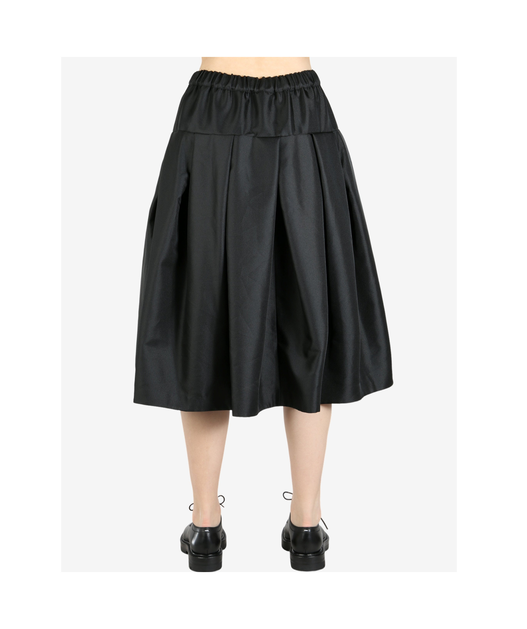 Comme Des Garçons Heavy Satin Curve Seam Skirt In Black