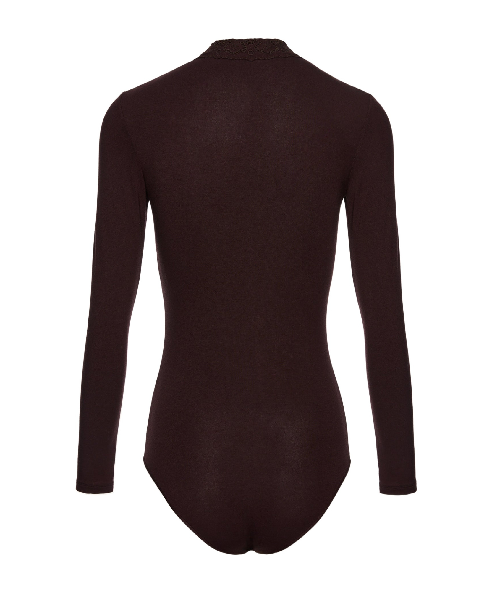 Magda Butrym Long-sleeve Tricot Polo Bodysuit In Brown In Black