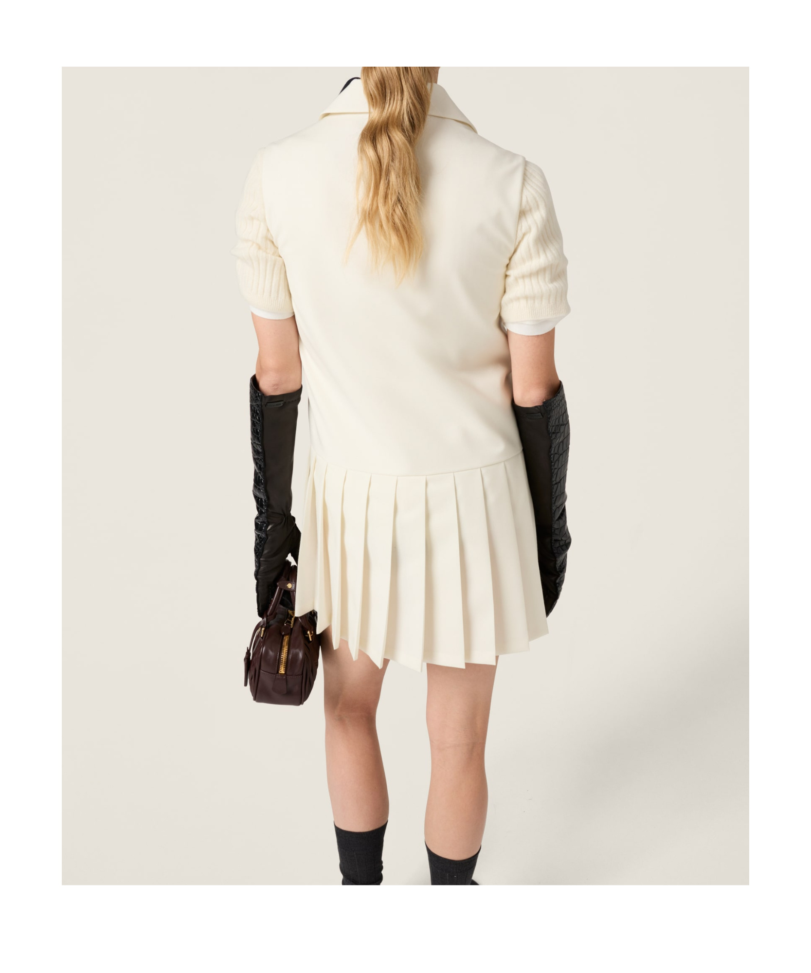 Miu Miu Sleeveless Dress In White
