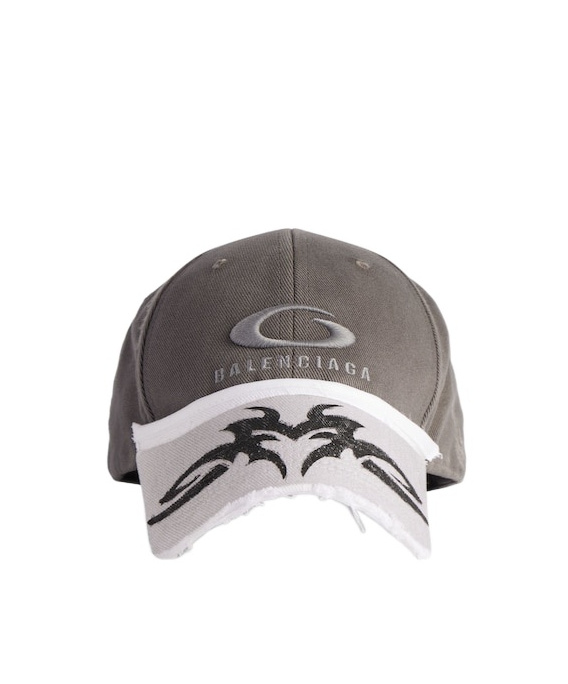 Balenciaga Patch Sunshade Hat In Gray