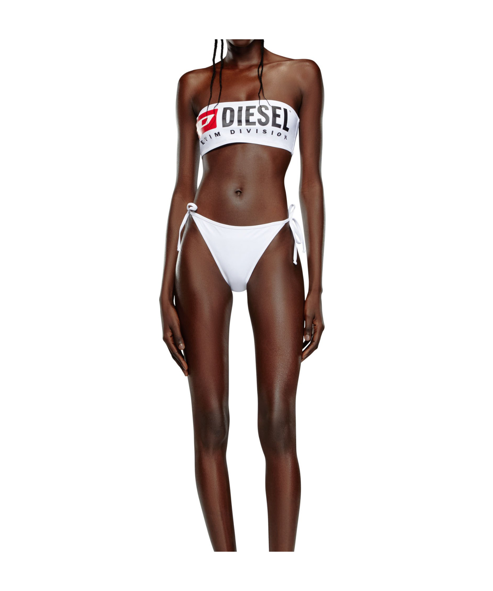 Diesel Bfb-bryna Logo-print Bikini Top In White