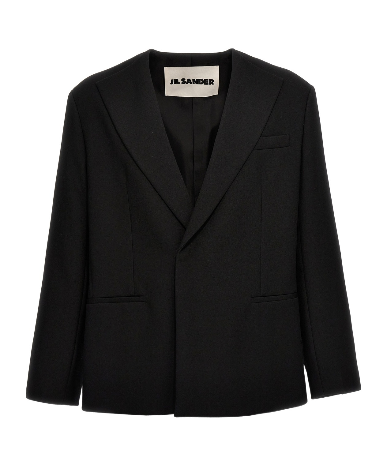 Jil Sander Textured Wool Blazer In Black