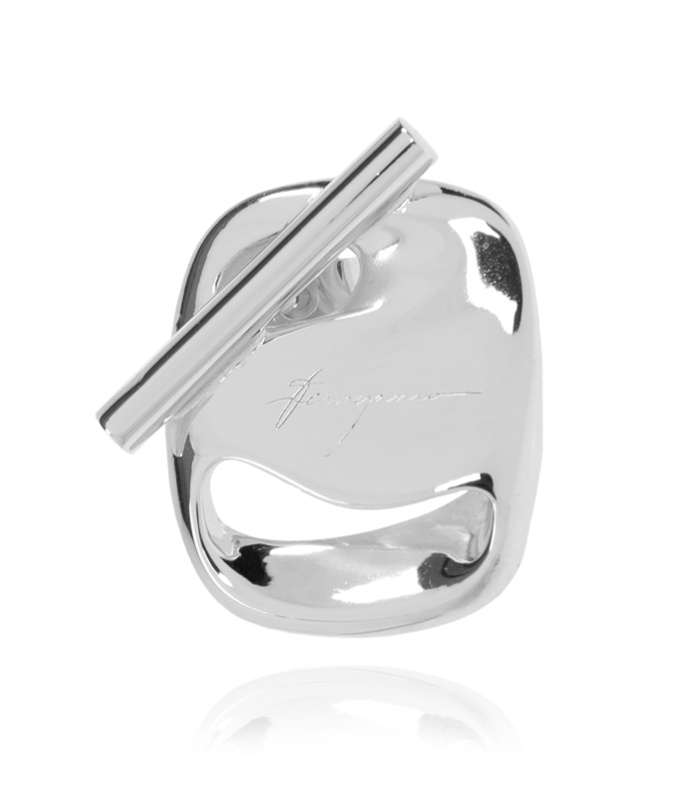 Ferragamo Earrings Engraved With Logos In White